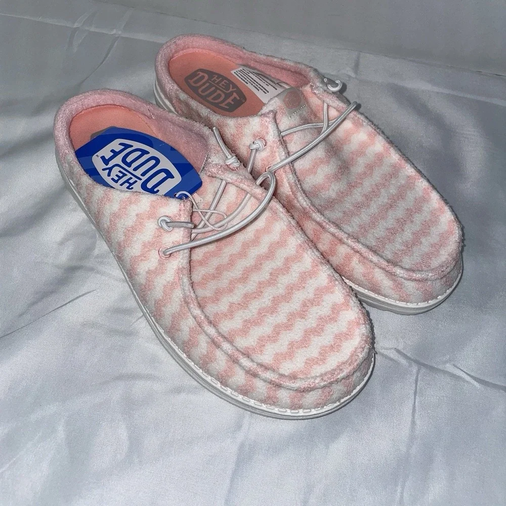 Hey Dude Wendy Slip Terry‎ Stripe Shoes Women's Size 6 NWOB